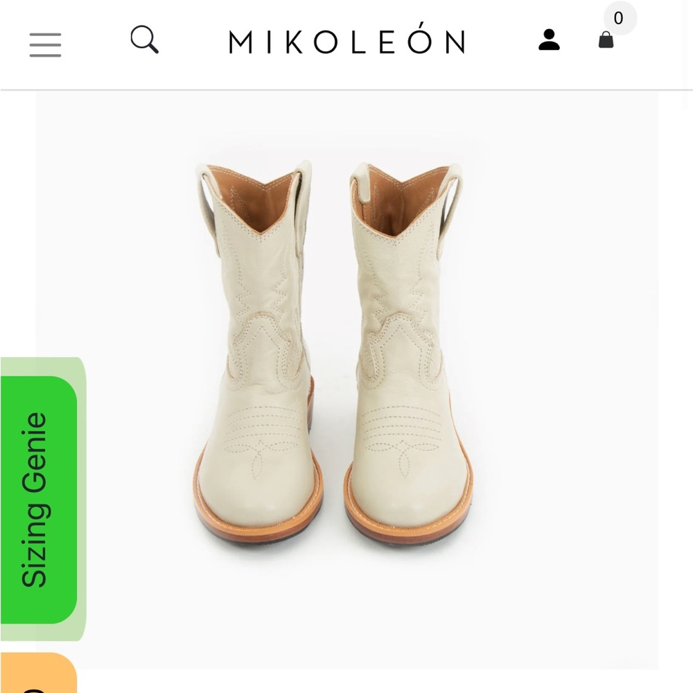 DISO Mikoleon western boots in bone size 8 or 8.5/9